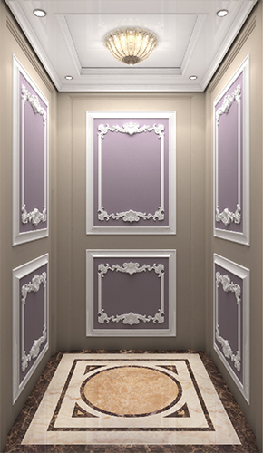  Veneer decoration, wood lines parquet villa elevator QP-V001