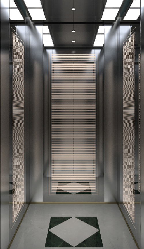 Hairline stainless steel, mirror etched stainless steel villa elevator QP-V006