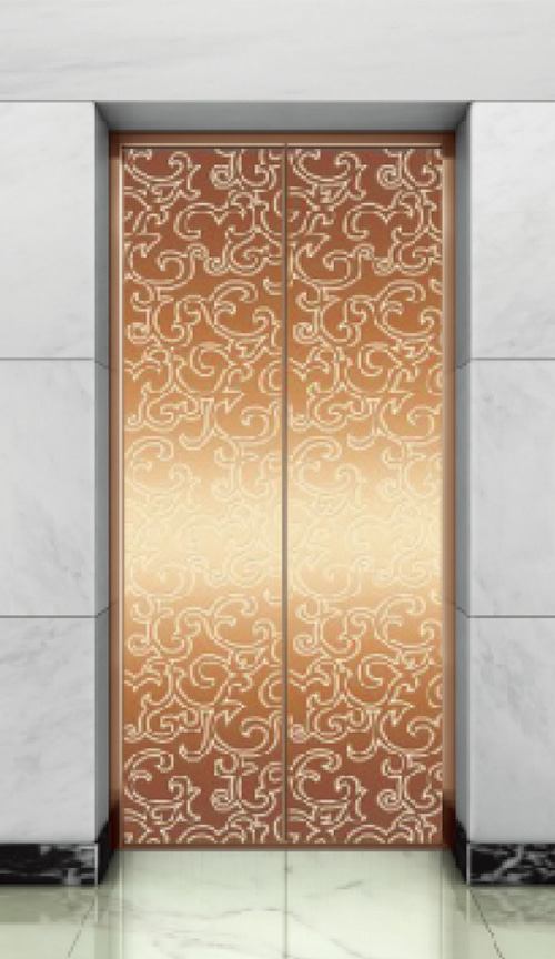 Rose gold etched stainless steel landing door series QP-VM001