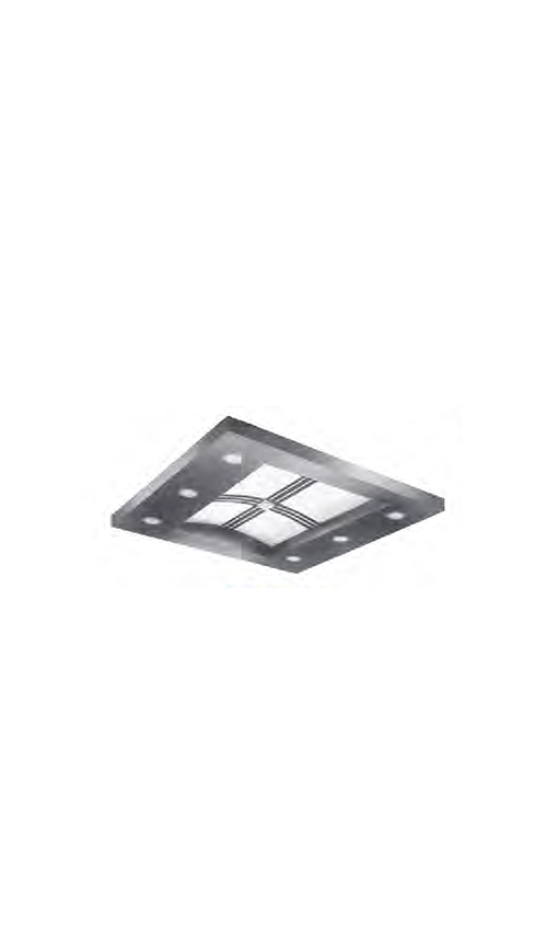 Hairline stainless steel frame, arched top panel and strip lighting integral-type ceiling series QP-D22