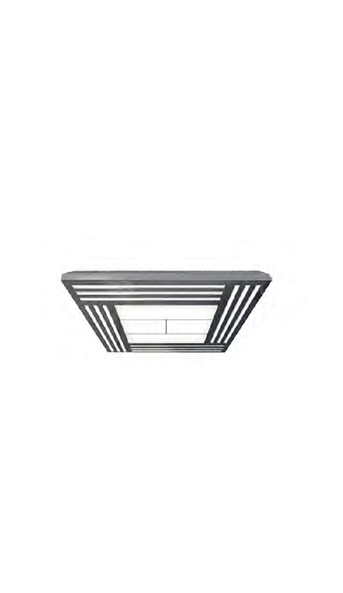 Soft lighting design with stainless steel frame and white light-transmitting plate integral-type ceiling series QP-D34