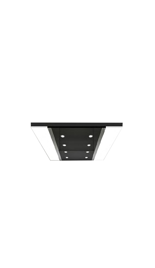 Black satin spray, mirror stainless steel molding, acrylic light-transmitting plate, downlight integral-type ceiling series QP-D69